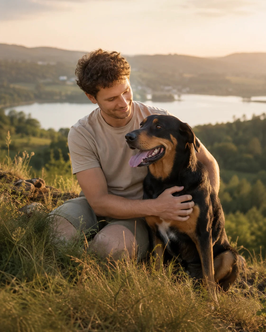 Hund mit seinem Besitzer